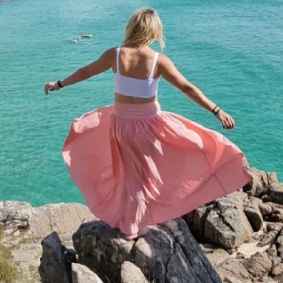 Halara High Waisted Plicated Split 2-in-1 Flowy Quick Dry Maxi Casual Skirt |NEW - Picture 8 of 9